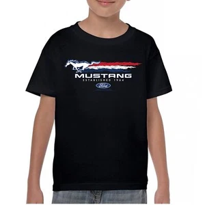 Ford Mustang Established 1964 Youth T-shirt Shelby Mach 1 Boss GT Muscle Kids - Picture 1 of 36