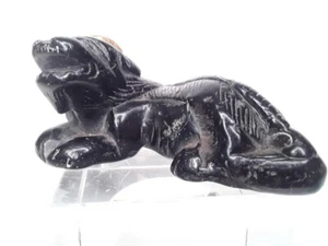 ¿Jade negro estilo Tang chino? Foo dog reclinado objeto erudito león - Imagen 1 de 12