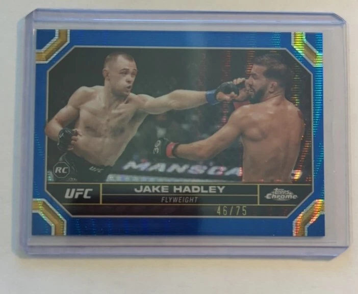 2024 Topps Chrome UFC Jake Hadley Blue Wave /75 RC Rookie #45