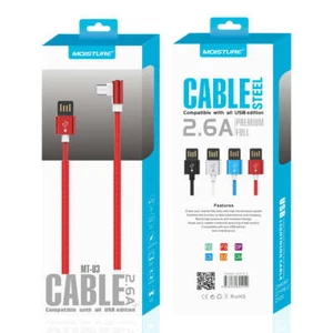 Reiko Moisture 2.6A Premium Full Steel USB to Micro Cable in Red | MaxStrata - Picture 1 of 2