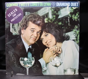Loretta Lynn Conway Twitty Diamond Duet mostly SEALED LP record cut out - Picture 1 of 2
