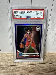 2019 Donruss Optic Rated Rookie Purple Prizm Coby White PSA 10 GEM MT Rookie RC - Bild 1 von 2