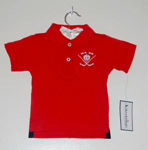 NWT Kitestrings Infant Boys Red Hockey Logo SS Polo Shirt sz 3-6M - Picture 1 of 10