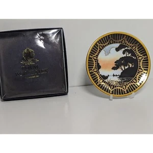 Plato coleccionable decorativo Royal Worcester - 3,5 pulgadas Morning River 1751-2001 - Imagen 1 de 3
