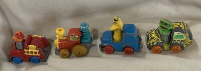 1981 1982 Sesame Street Muppets Die Cast Cars Trucks Cookie Ernie Oscar Big Bird - Image 1 of 4
