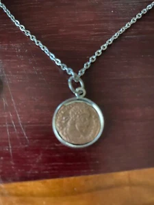 Ancient Roman Coin Necklace Pendant Jewelry Cabachon Locket Base Roman Coin - Picture 1 of 4