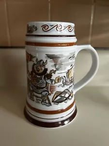 Vintage Erling Krage A/S Bergen Norway, The Vikings Porcelain  Beer Cup Mug - Picture 1 of 5