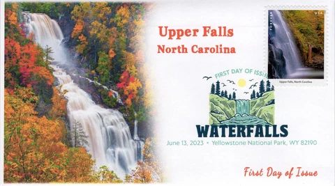 23-150, 2023, Waterfalls, First Day Cover, Digital Color Postmark, Upper Falls N Cover