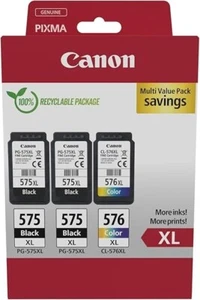 Canon PG-575XL x 2, CL-576XL Genuine Ink Cartridges Black & Colour Pack of 3 NEW - Afbeelding 1 van 4