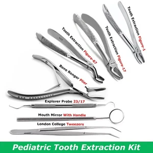Pinzas de extracción dental pediátricas alicates de extracción extracción de dientes cirugía oral  - Imagen 1 de 6