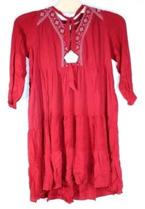NWT Knox Rose Boho Long Sleeve Midi Dress Women’s Rouge Red CHOOSE PLUS SIZE - Picture 1 of 18