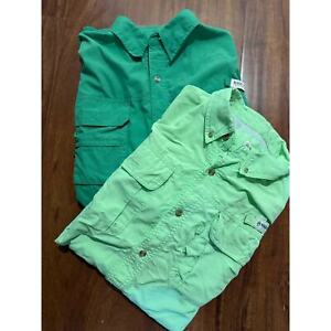 Two Magellan’s Green Short Sleeve Fishing Shirts Button Down XXL 3XL