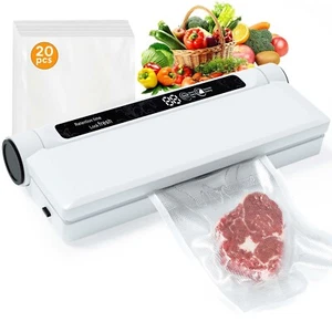 Vacuum Sealer Equipped With 20 Vacuum Food Machine Meal Bags Digital Display - Picture 1 of 6