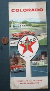 Mapa de carreteras Texaco 1961 estación de servicio de gas petróleo estado de Colorado autos de colección----- - Imagen 1 de 1