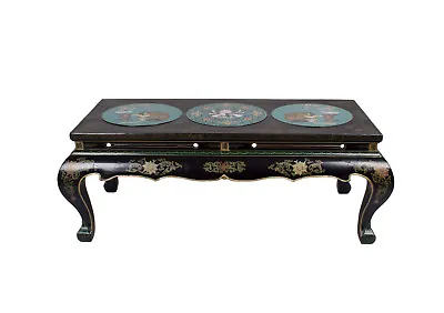 Ein Niedriger Rechteckiger Tisch Aus Lackiertem Holz & Cloisonne. China. Ca 1960 • 899€
