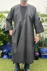 Amazing UNISEX Black SILK &cotton MENS Padded KIMONO Coat Oriental Jacket  large