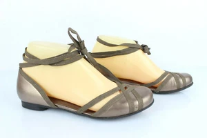 ANDRE Ballerines à Rubans Cuir Bronze lgt Scintillant T 37 Très bon état - Imagen 1 de 11