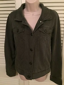FOX ladies short knit pile lined gray jacket size Medium button down NWOT - Picture 1 of 9