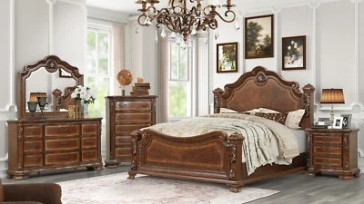 Vintage Contemporary Dark Walnut King Bedroom Set for a total of 5 pieces - Image 1 of 4
