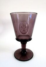Victorian Trading Set of 4 Fleur De Lys Goblets Glasses Purple 21C