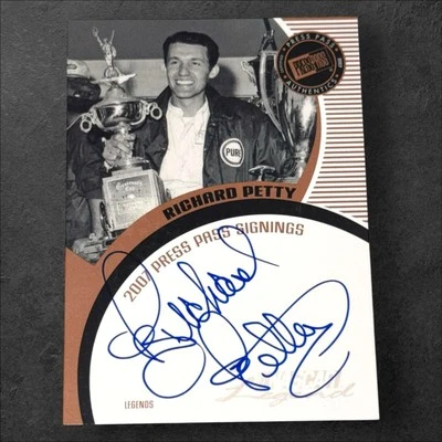 Richard Petty PACK PULLED NASCAR signed card 2007 PRESS PASS AUTHENTICS SIGNINGS - Image 1 of 2