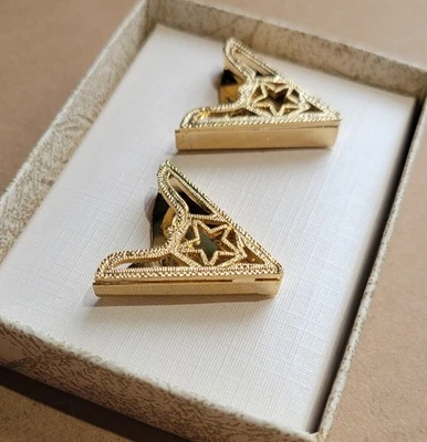 Puntas de cuello enchapado en oro Texas Star puntos cuadrados baile vaquero occidental nunca usado Foto 1 de 4