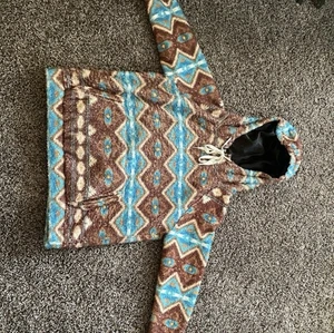Girl’s Multicolor Aztec Fleece Hoodie Size XL brand Western Linen - Picture 1 of 2