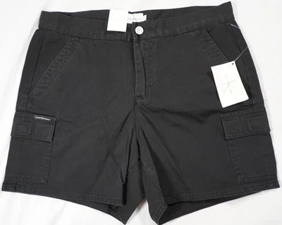 NWT $39 Women's 100% Cotton CALVIN KLEIN Jeans CK Black Cargo Shorts Sz 8 - Image 1 of 3