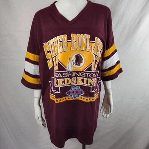 Vintage Washington Redskins XL shirt jersey sleeve Super Bowl 22 1987 v-neck USA - Picture 1 of 12