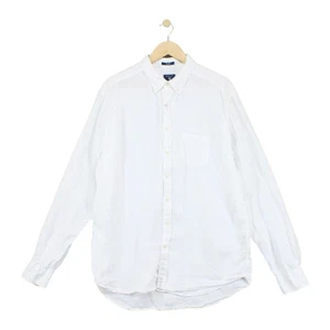 Gant Linen Shirt Mens Size XL White Regular Fit Button-Down Summer - Picture 1 of 15
