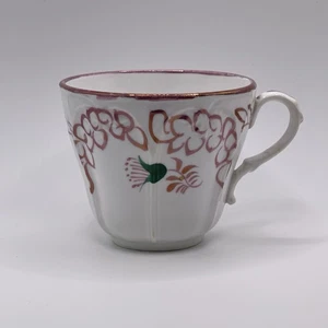 Antique Staffordshire Pink Lustreware Teacup Hand Painted Floral c.1820-1840s - Bild 1 von 7
