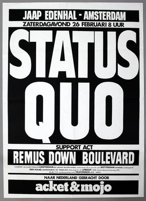 STATUS QUO – mega rare original Amsterdam 1977 concert poster **HUGE** - Image 1 of 3