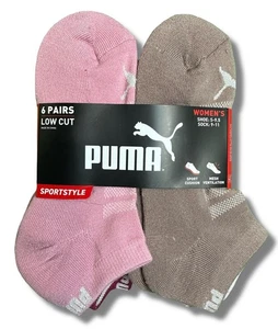 PUMA SOCKS WOMEN'S - QUARTER 253 - SOLID D PINK WINE - SHOE SZ 5-9.5 -PACK 6 - Picture 1 of 2