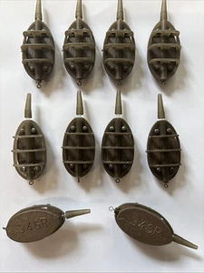 10 x Fishing Inline Method Feeders 34g For Pellet Ground Bait Coarse Carp Tackle - Picture 1 of 3