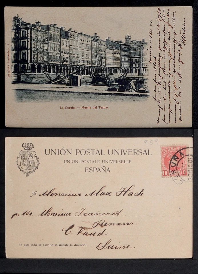 1959.-LA CORUÑA -Muelle del Teatro (1901) ( Tarjeta Postal sin División) - Imagen 1 de 1