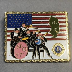 Lions Club New Jersey N. O. “77” Band Music U.S.A. Flag Pinback Pin - Picture 1 of 3