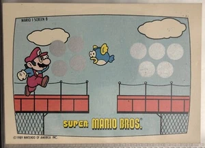 Super Mario Bros. Screen 8 Scratch Off Game 1989 Topps Trading Card - Foto 1 di 2