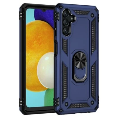Funda Magnética Soporte Anillo + Vidrio Templado SP Azul Cubierta Teléfono Para Samsung Galaxy Foto 1 de 2