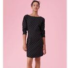 REBECCA TAYLOR LA VIE black polka dot long sleeve cotton mini dress womens M