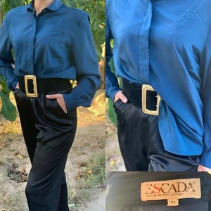 Vintage Navy Escada Bluse Gr. 44 Made in Western Germany - Bild 1 von 6