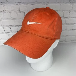 Nike Silver Tag Adjustable Hook and Loop Hat Cap Orange - Picture 1 of 7
