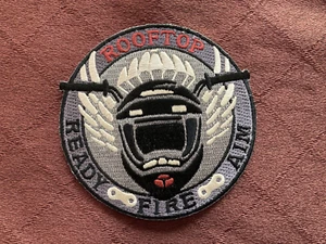 Rooftop Ready Fire Aim Motorcycle Military Gun Enthusiast Iron or Sew On Patch - Picture 1 of 7