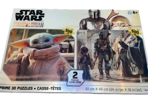 NUEVO Paquete de 2 Rompecabezas 3D de Disney Star Wars El Mandaloriano (500 piezas cada uno) - Imagen 1 de 2