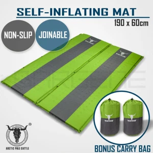2 x Self Inflating Mattress Sleeping Mat Air Bed Camping Camp Hiking Joinable - Picture 1 of 10