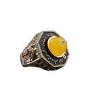 Yellow Katalin Amber Jerusalem Ring- It Is Carefully Prepared With Turkish Ring