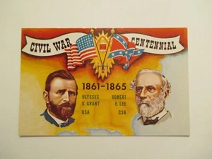 Civil War Postcard Civil War Centennial Grant Lee - Picture 1 of 2
