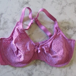Wacoal Bra 36D Pink Purple Lace Underwire Bow Back Closure 851205 - Picture 1 of 5
