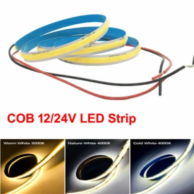 12V 24V COB FOB Led Flexible Strip 14W/M Red Green Blue white Led Lighting - Image 1 of 4