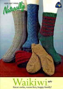 7 AWESOME SOCK DESIGNS FOR YOUR FAMILY to KNIT in FINGERING WT YARN by WAIKIWI - Picture 1 of 1