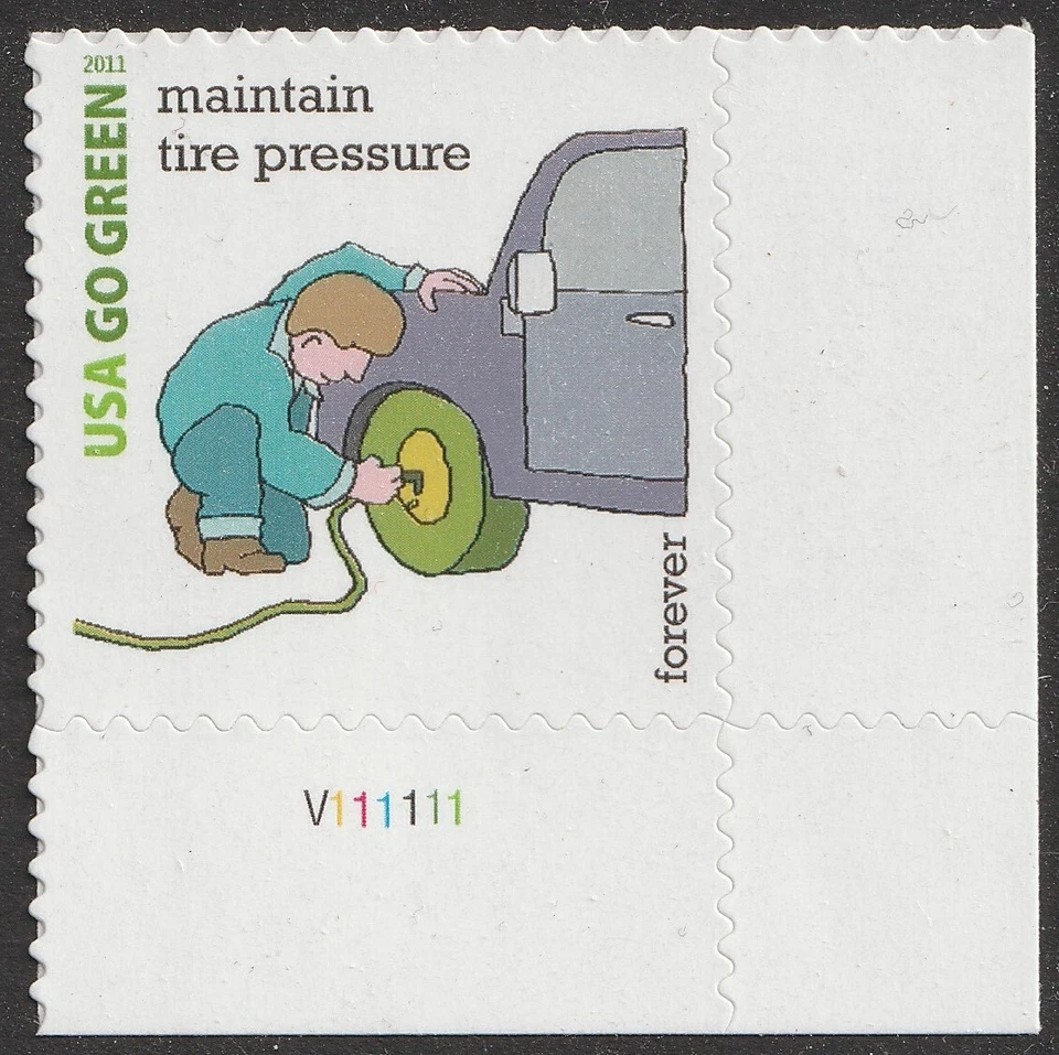 US 4524p Go Green Maintain Tire Pressure F plate single MNH 2011 - Image 1 of 1